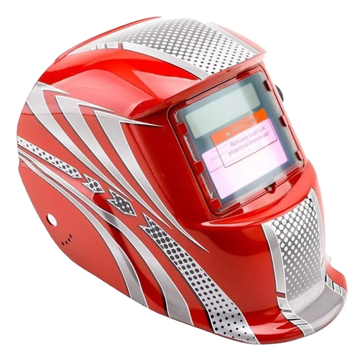 Careta Electrónica Soldar Automática Rojo Con Gris Adir 6714 4.5